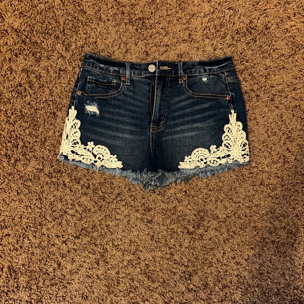 Aeropostale Denim Shorts with Lace Trim 6